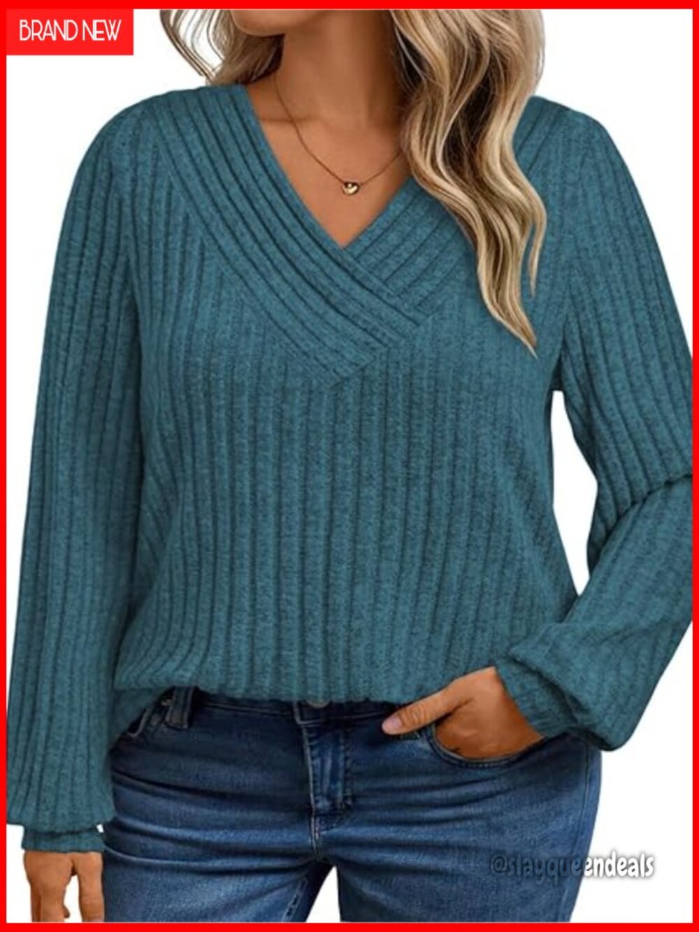 Plus Size Tunic Top V Neck Long Sleeve Pullover Blouse